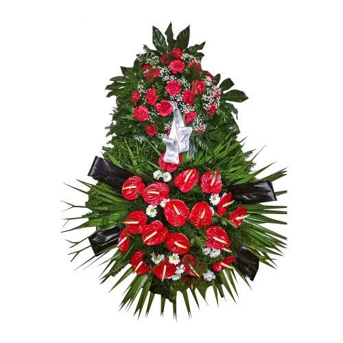 Wieniec z anturium i goździków Nr 12