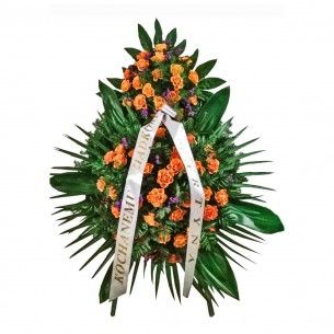 Wieniec pogrzebowy róże łososiowe Nr 14